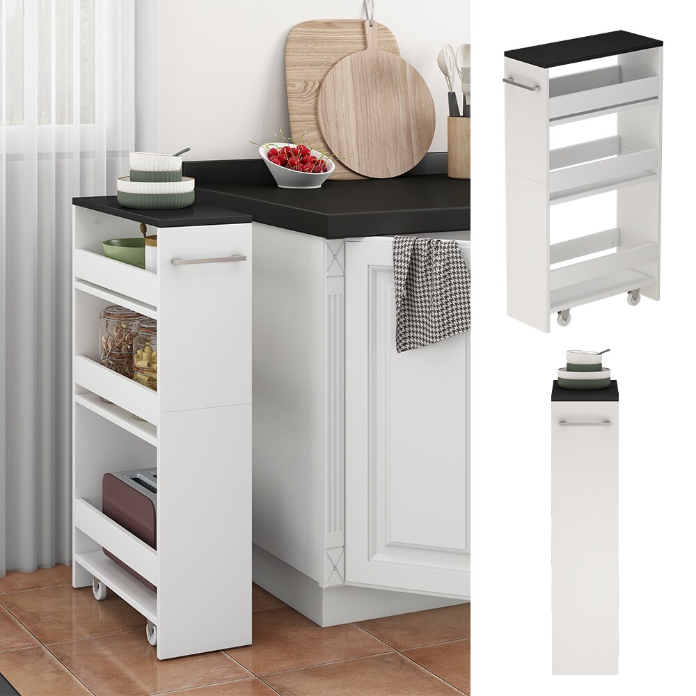 Vicco Rollregal Rivo Wei&szlig; Anthrazit 20 x 84,4 cm 