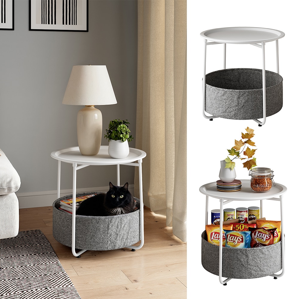 Vicco Couchtisch Liva Wei&szlig; 47 x 50 cm 