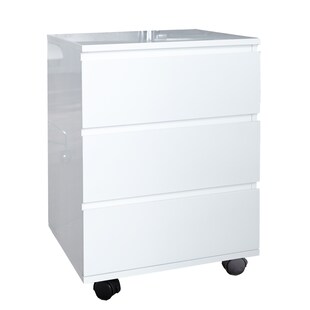 riess-ambiente Rollcontainer BIG DEAL - 45cm weiß Hochglanz 3 Schubladen modern 