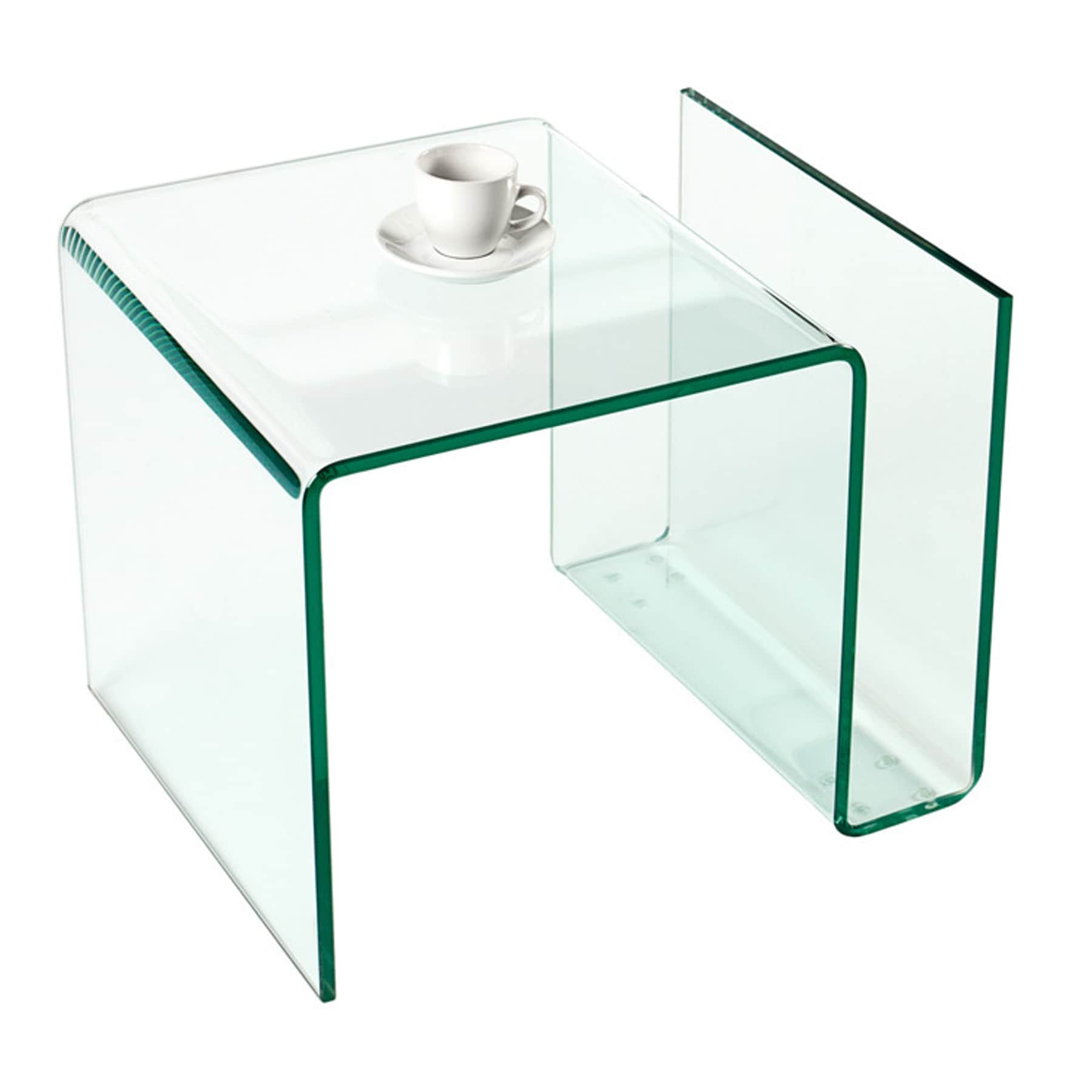 riess-ambiente Couchtisch FANTOME - 50cm Beistelltisch mit Ablage f&uuml;r Magazine transparent Glas 