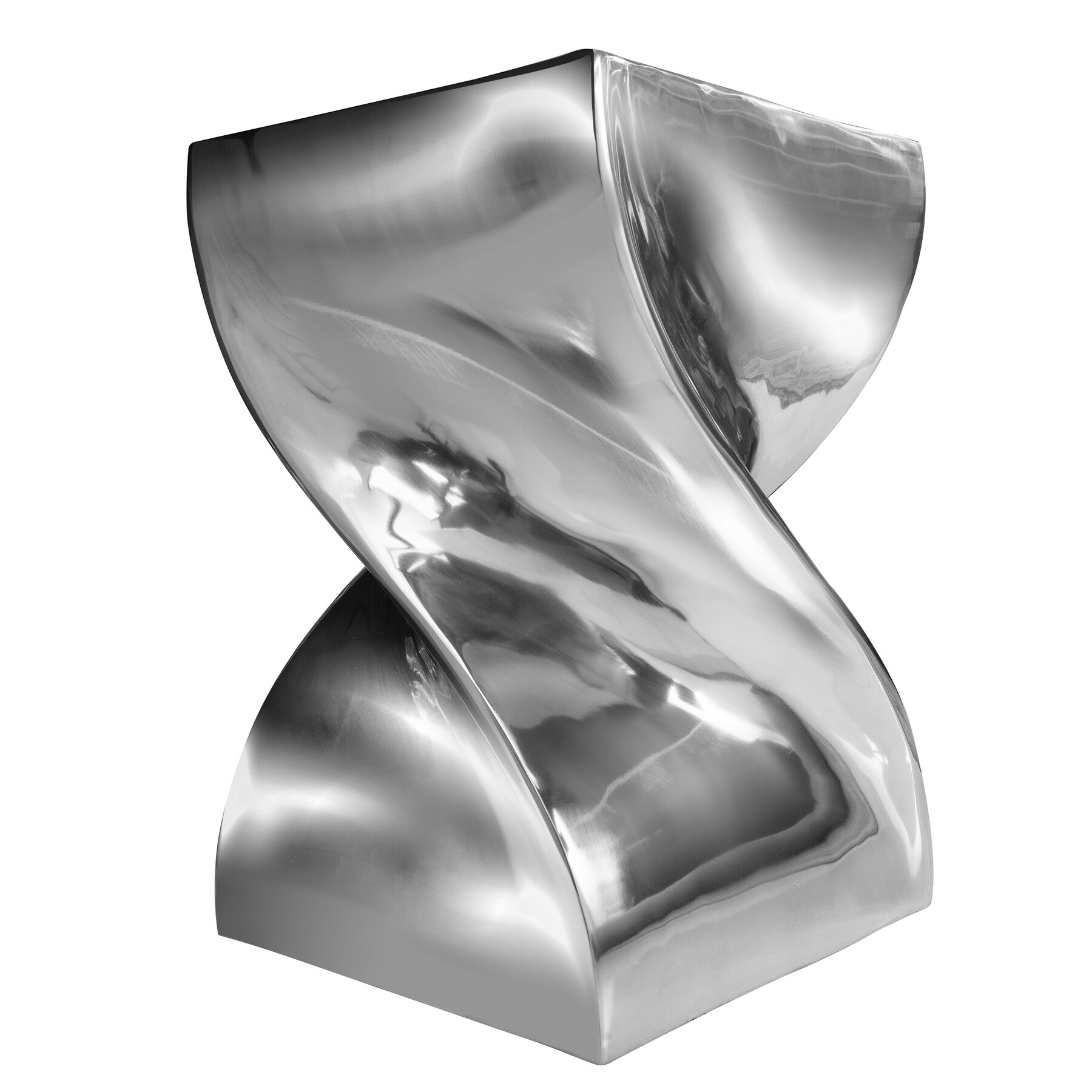riess-ambiente Beistelltisch TWIST - 30cm silber Aluminium poliert Sitzhocker Modern Design 