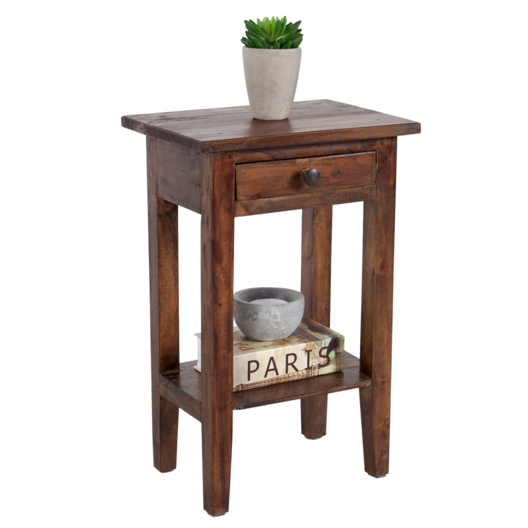 riess-ambiente Beistelltisch HEMINGWAY - 55cm coffee Mahagoniholz Shabby Chic Telefontisch massiv 