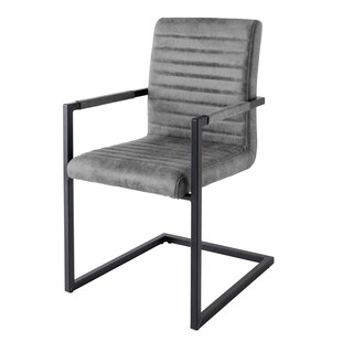 riess-ambiente Stuhl LOFT - vintage grau Armlehnen Eisengestell Esszimmerstuhl Freischwinger Industrial 