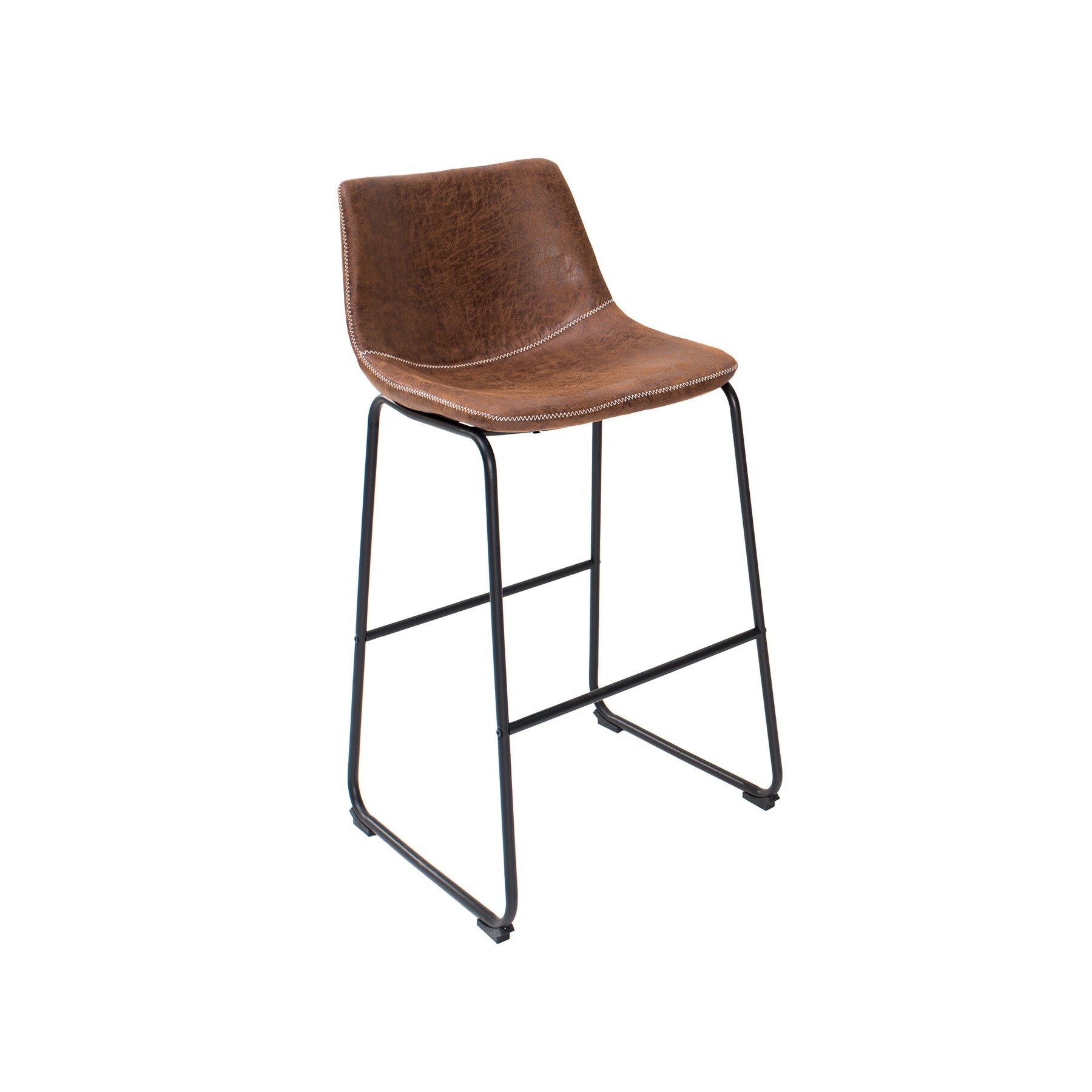riess-ambiente Barstuhl DJANGO - vintage braun mit Eisengestell Rundum Bezug pflegeleicht Microfaser 