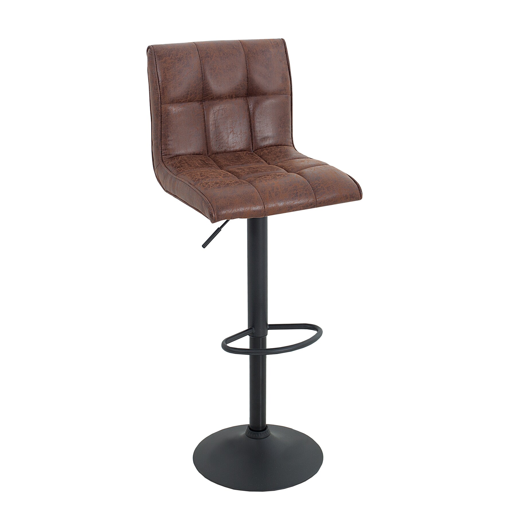 riess-ambiente Barhocker MODENA - h&ouml;henverstellbar vintage braun Barstuhl Fu&szlig;ablage Microfaser 