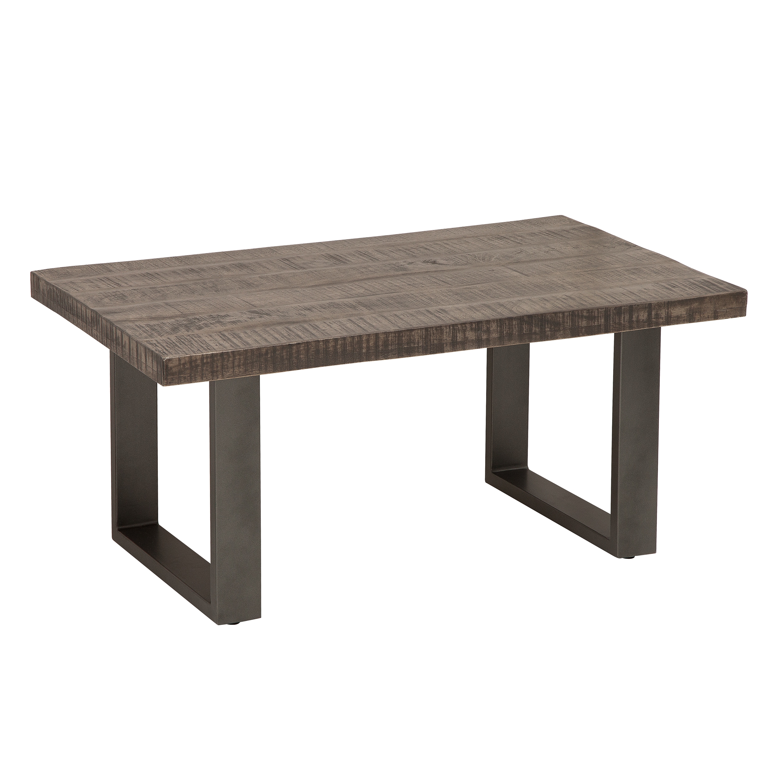 riess-ambiente Couchtisch IRON CRAFT - 100cm Mangoholz grau Industrial Design massiv Eisen Kufengestell 