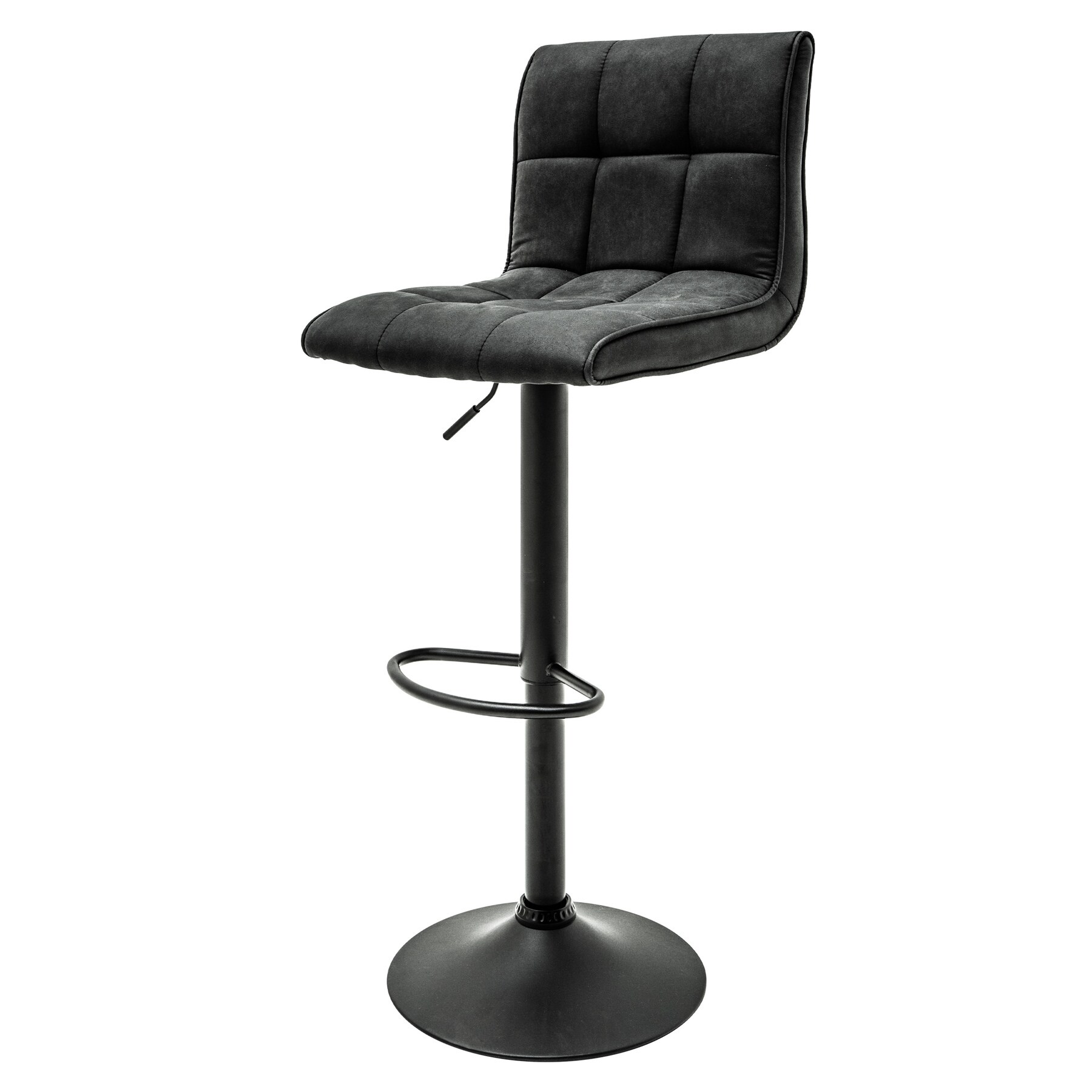 riess-ambiente Barhocker MODENA - h&ouml;henverstellbar vintage grau Barstuhl Fu&szlig;ablage Microfaser 