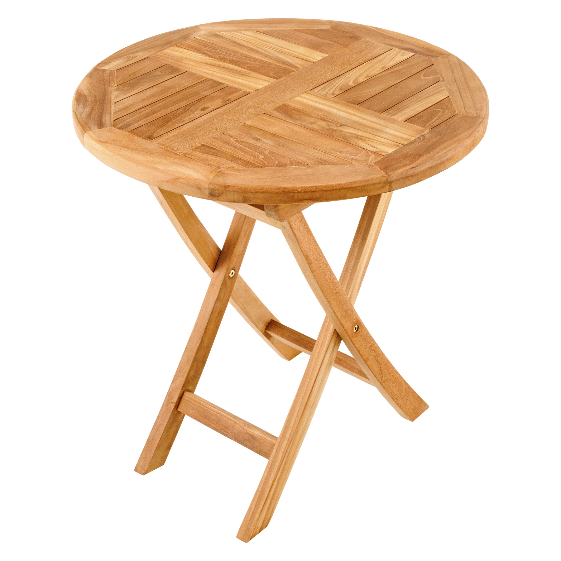 riess-ambiente Gartentisch EMPIRE TEAK - massiv 70cm natur Teakholz rund klappbar Balkontisch Outdoor 