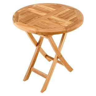 riess-ambiente Gartentisch EMPIRE TEAK - massiv 70cm natur Teakholz rund klappbar Balkontisch Outdoor 