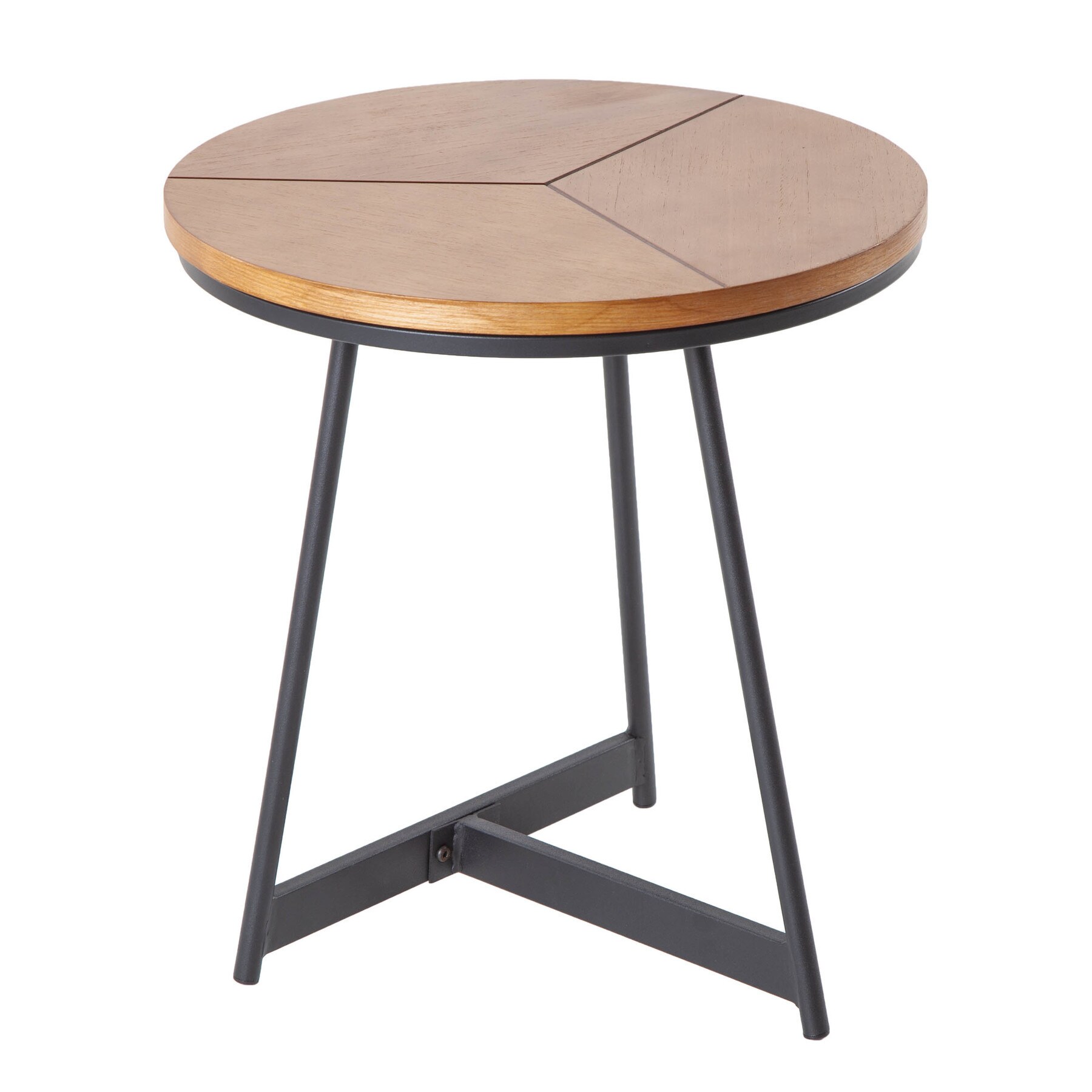 riess-ambiente Beistelltisch OAK ELEGANCE - 45cm Eiche-Design schwarzes Metallgestell rund 
