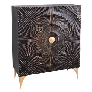 riess-ambiente Highboard GOLDEN SUNSET - 120cm schwarz / gold handgearbeitet Mangoholz 