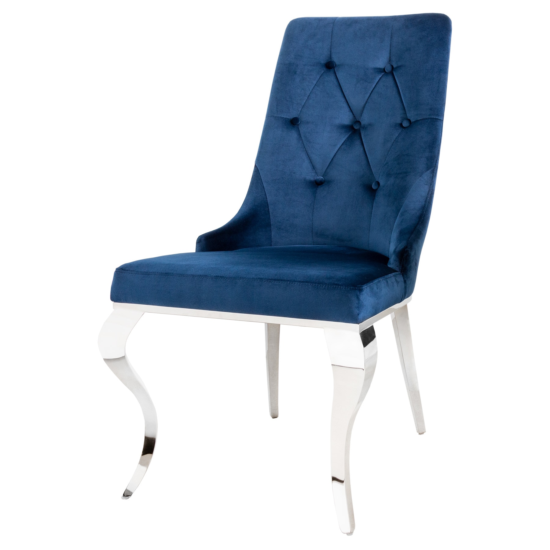 riess-ambiente Stuhl MODERN BAROCK - royalblau Samt mit silbernem L&ouml;wenkopf 