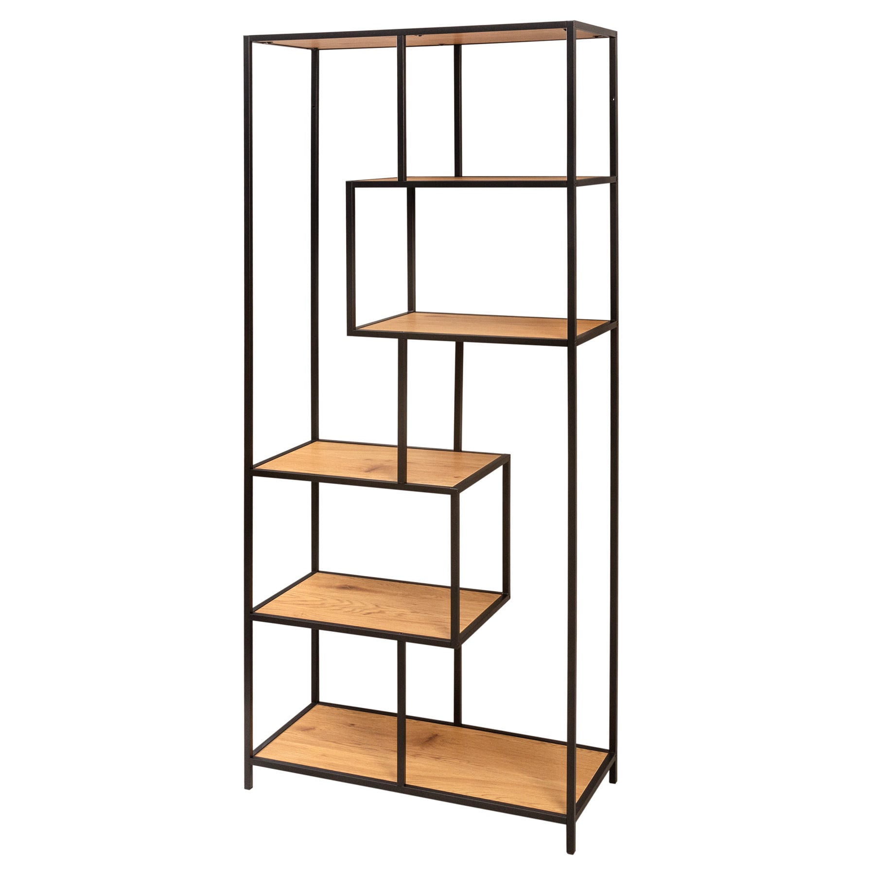 riess-ambiente B&uuml;cherregal SLIM LINE - Industrial 185cm Wildeiche schwarz sechs Regalb&ouml;den pflegeleicht 