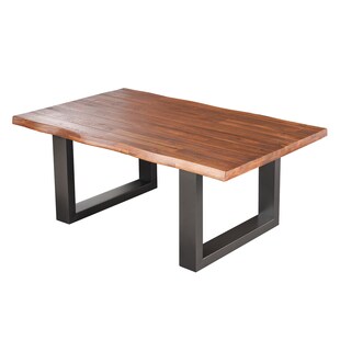 riess-ambiente Massiver Couchtisch GENESIS 110cm braun anthrazit Akazie Baumkante Kufengestell 