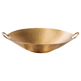 riess-ambiente Deko Schale ORIENT - 55cm gold Metall Hammerschlag Design Handgearbeitet 