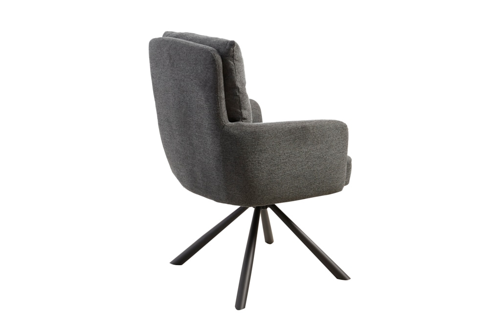 riess-ambiente Stuhl BIG GEORGE - drehbar Retro weiß Bouclé mit  