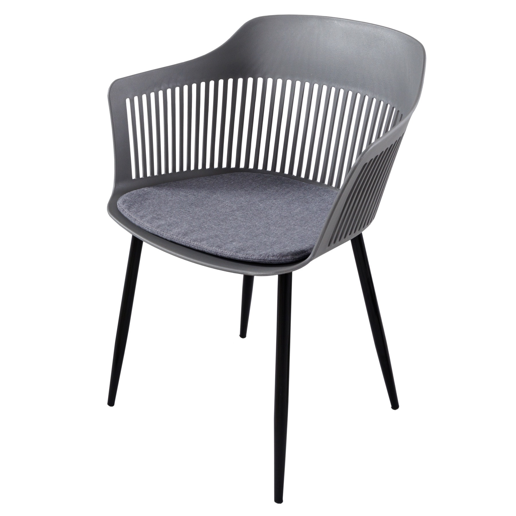 riess-ambiente Stuhl AIRE - grau Kunststoff Stahlgestell Indoor Outdoor inkl. Kissen 