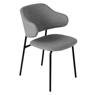 riess-ambiente Stuhl VOGUE - grau Bouclé schwarze Metallbeine 