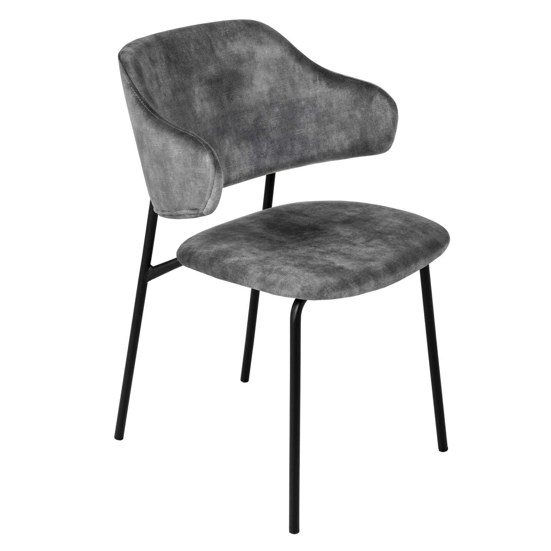 riess-ambiente Stuhl VOGUE - grau Samt schwarze Metallbeine 
