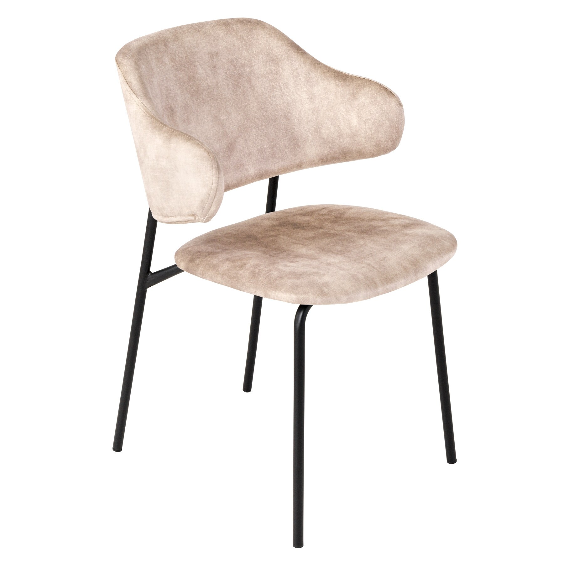 riess-ambiente Stuhl VOGUE - champagner greige Samt schwarze Metallbeine 