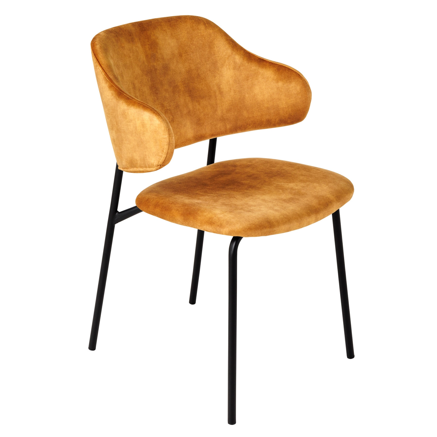 riess-ambiente Stuhl VOGUE - senfgelb Samt schwarze Metallbeine 