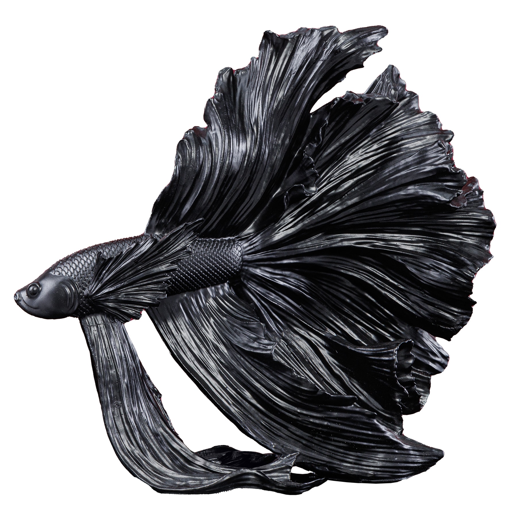 riess-ambiente Skulptur CROWNTAIL - Design Deko Figur Kampffisch35cm schwarz Betta Fisch Skulptur 