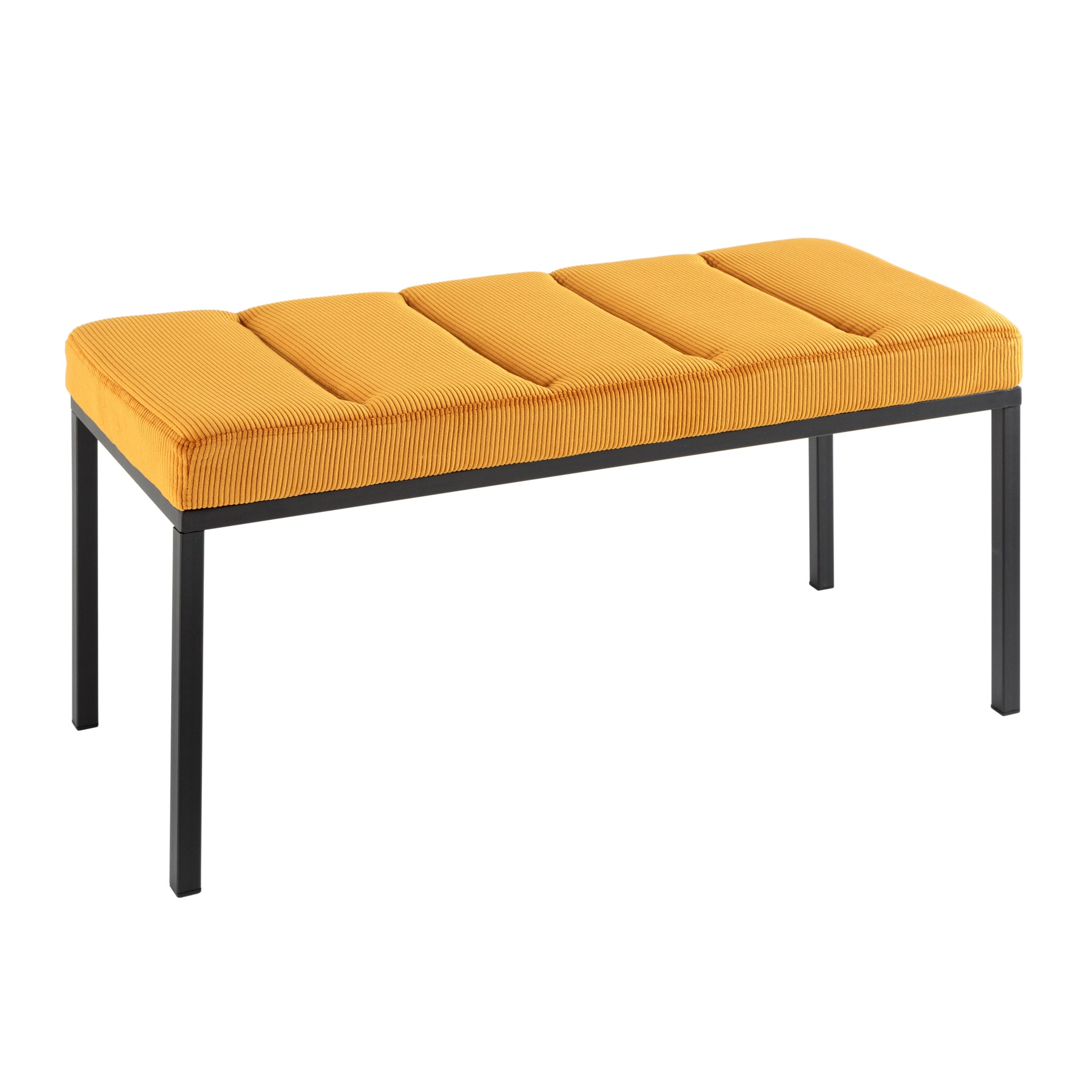 riess-ambiente Sitzbank PETIT BEAUT&Eacute; - 80cm senfgelb Cord schwarzes Gestell 