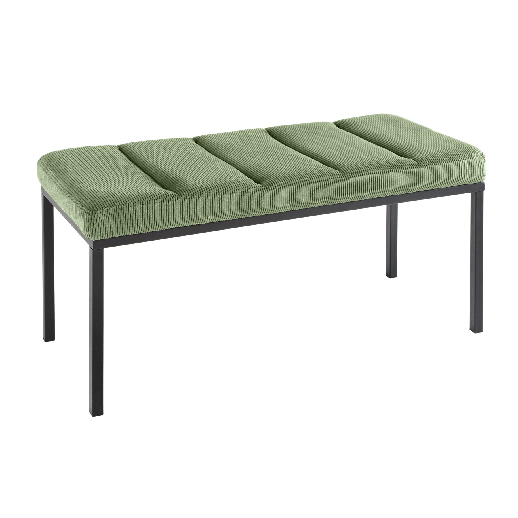 riess-ambiente Sitzbank PETIT BEAUT&Eacute; - 80cm gr&uuml;n Cord schwarzes Gestell 