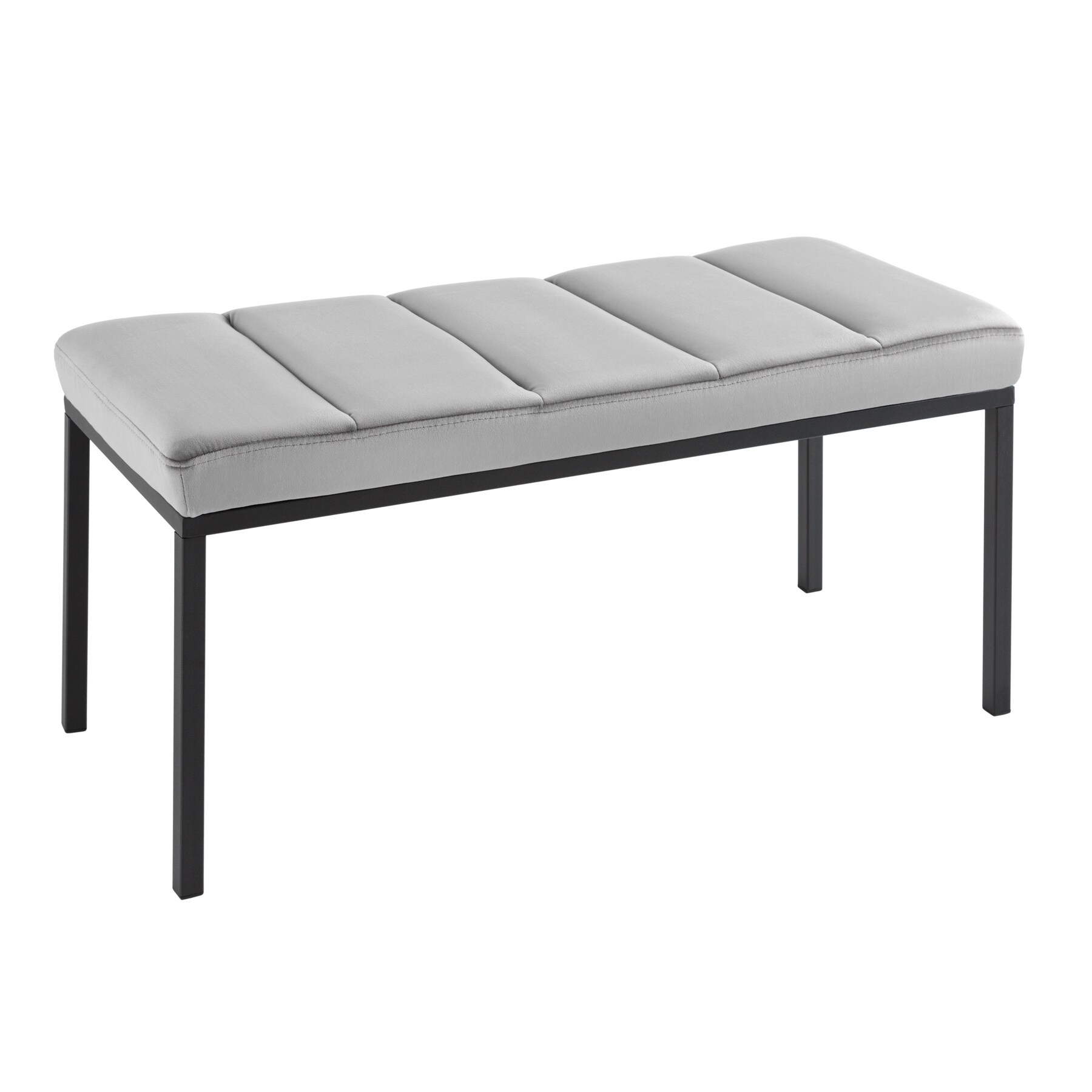 riess-ambiente Sitzbank PETIT BEAUT&Eacute; - 80cm grau Samt schwarzes Gestell 