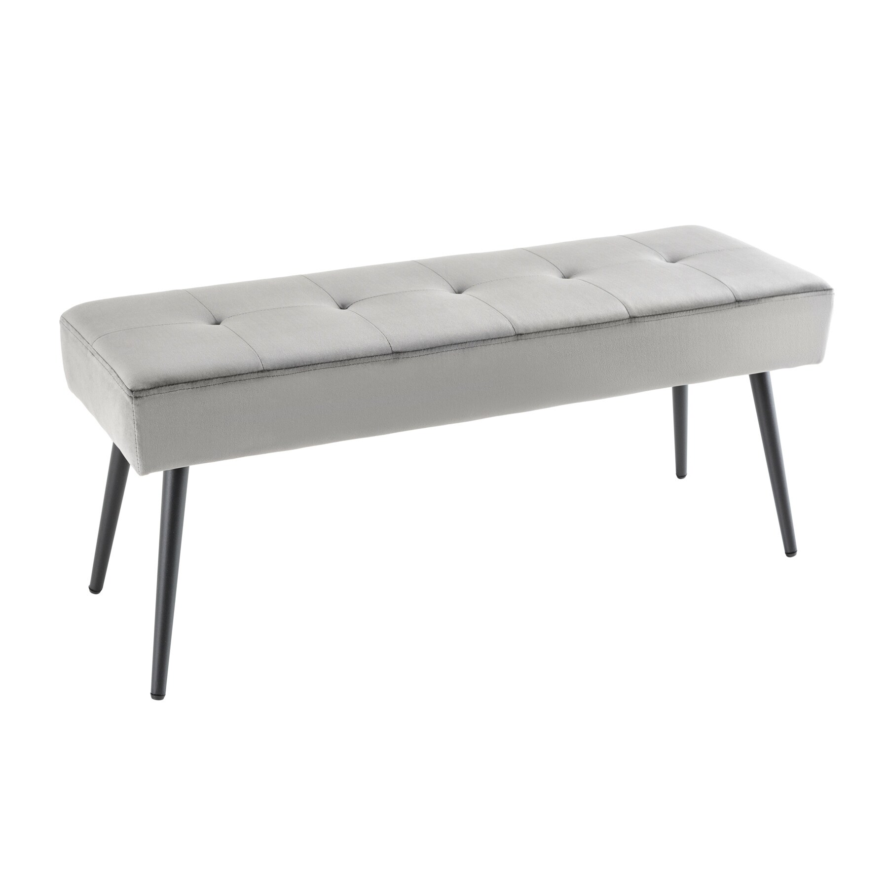 riess-ambiente Sitzbank BOUTIQUE - 100cm dunkelgrau Samt schwarze Metallbeine 