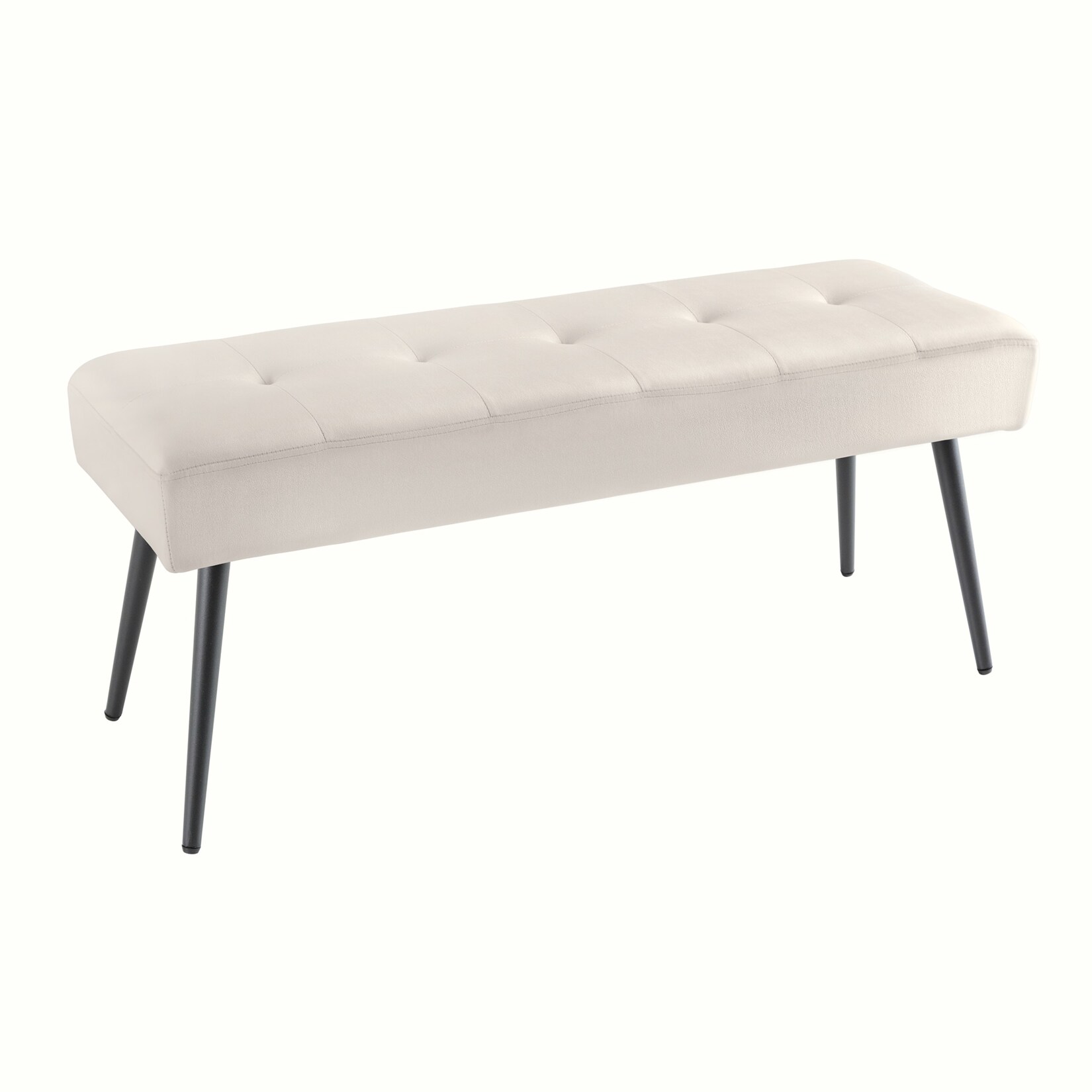 Sitzbank BOUTIQUE - 100cm champagner Samt schwarze Metallbeine