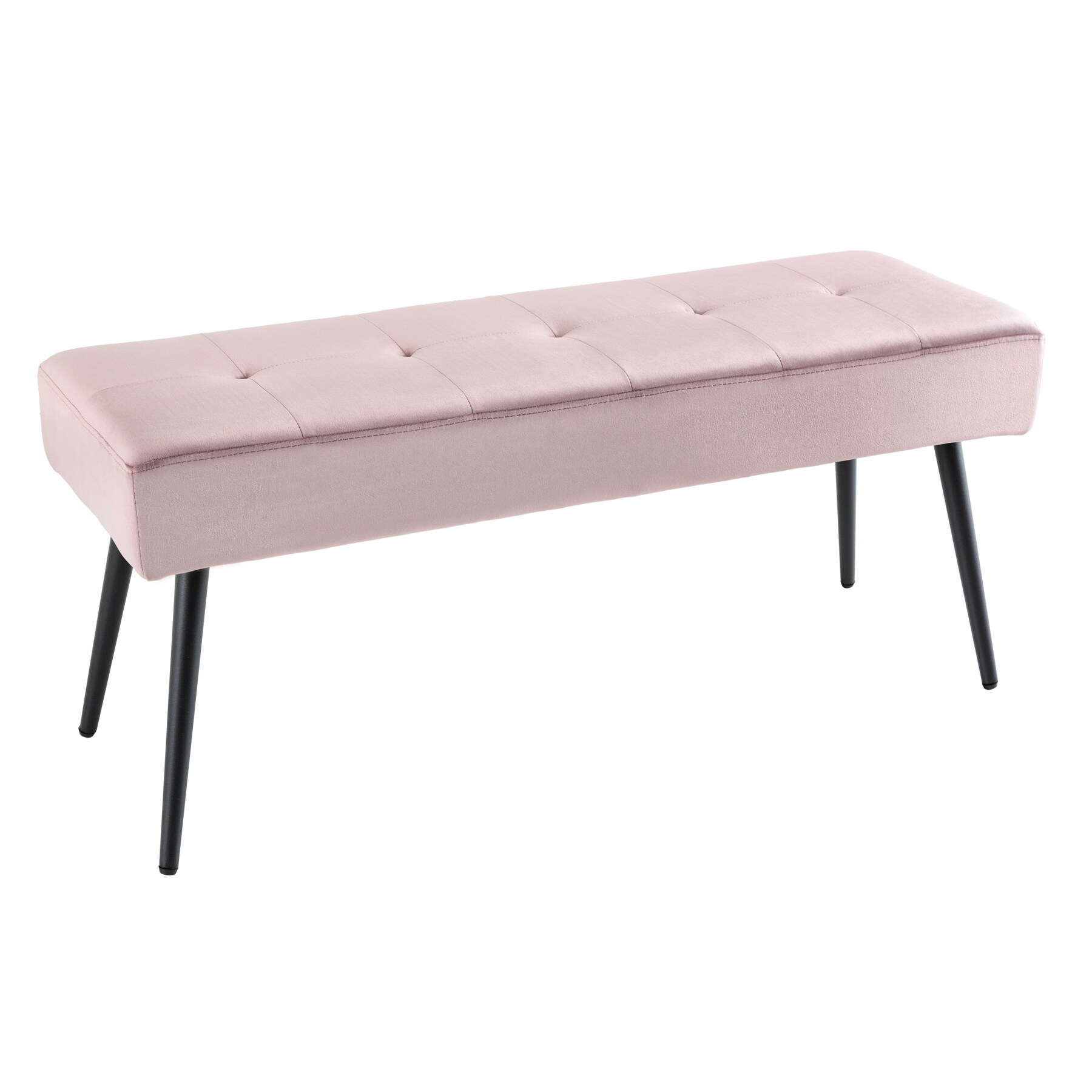riess-ambiente Sitzbank BOUTIQUE - 100cm rosa Samt schwarze Metallbeine 