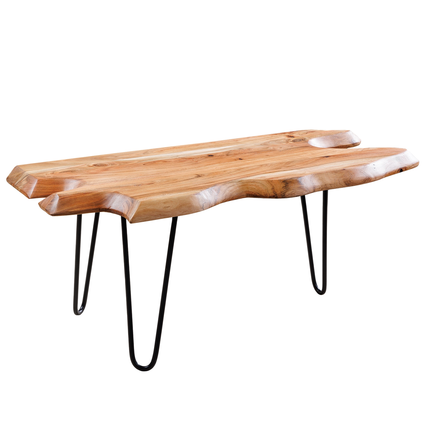riess-ambiente Couchtisch WILD - 100cm Akazie natur Hairpin Legs Baumkante Massivholz 