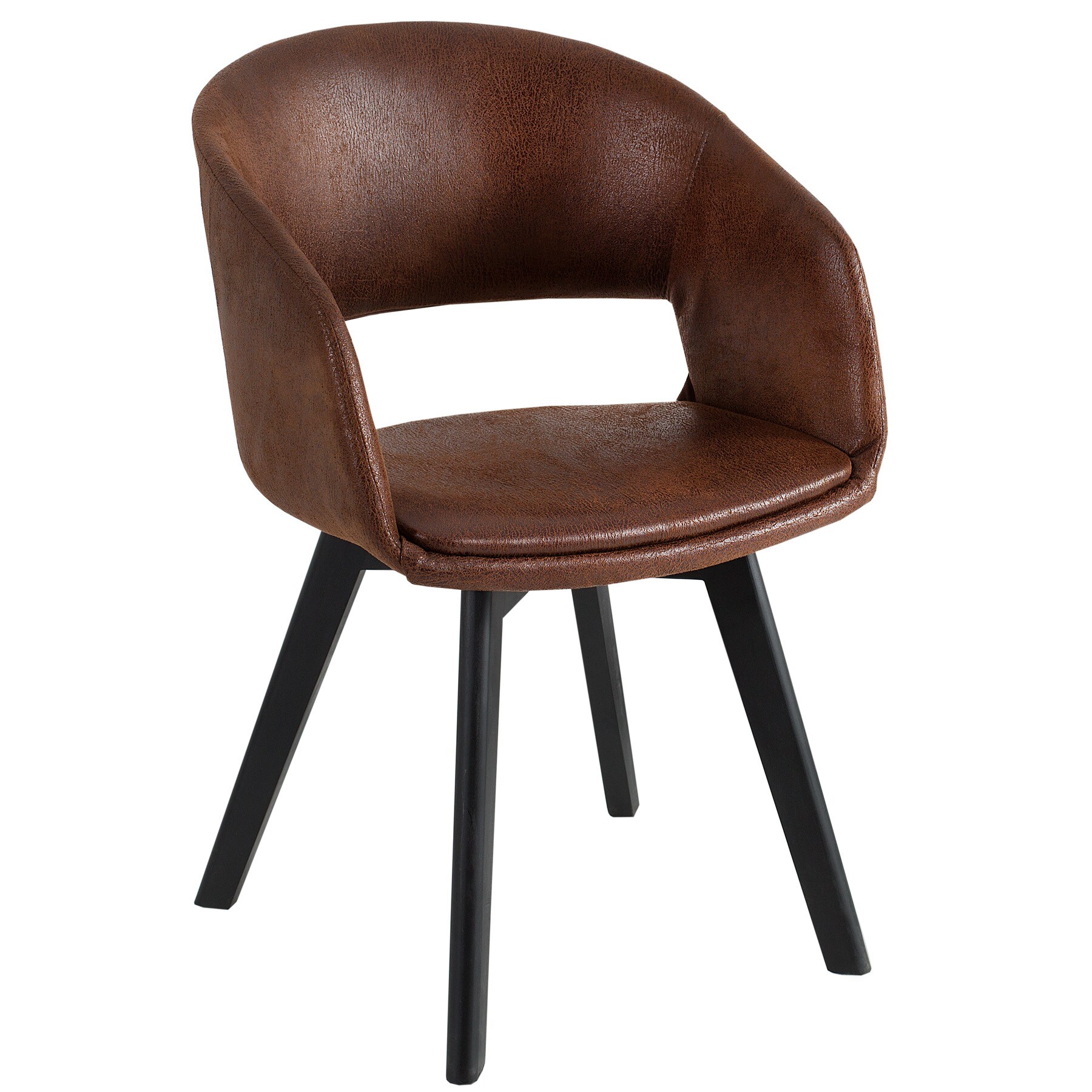 riess-ambiente Stuhl NORDIC STAR - antik braun Microfaser Massivholz schwarz mit Armlehne gepolstert 