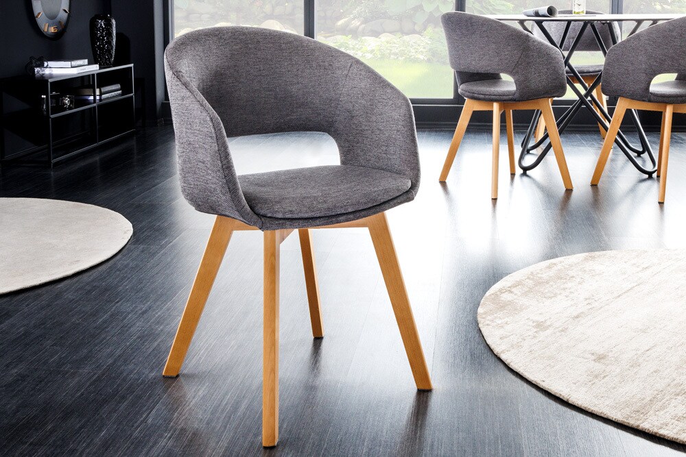 riess-ambiente Stuhl NORDIC STAR - grün Strukturstoff Massivholz 