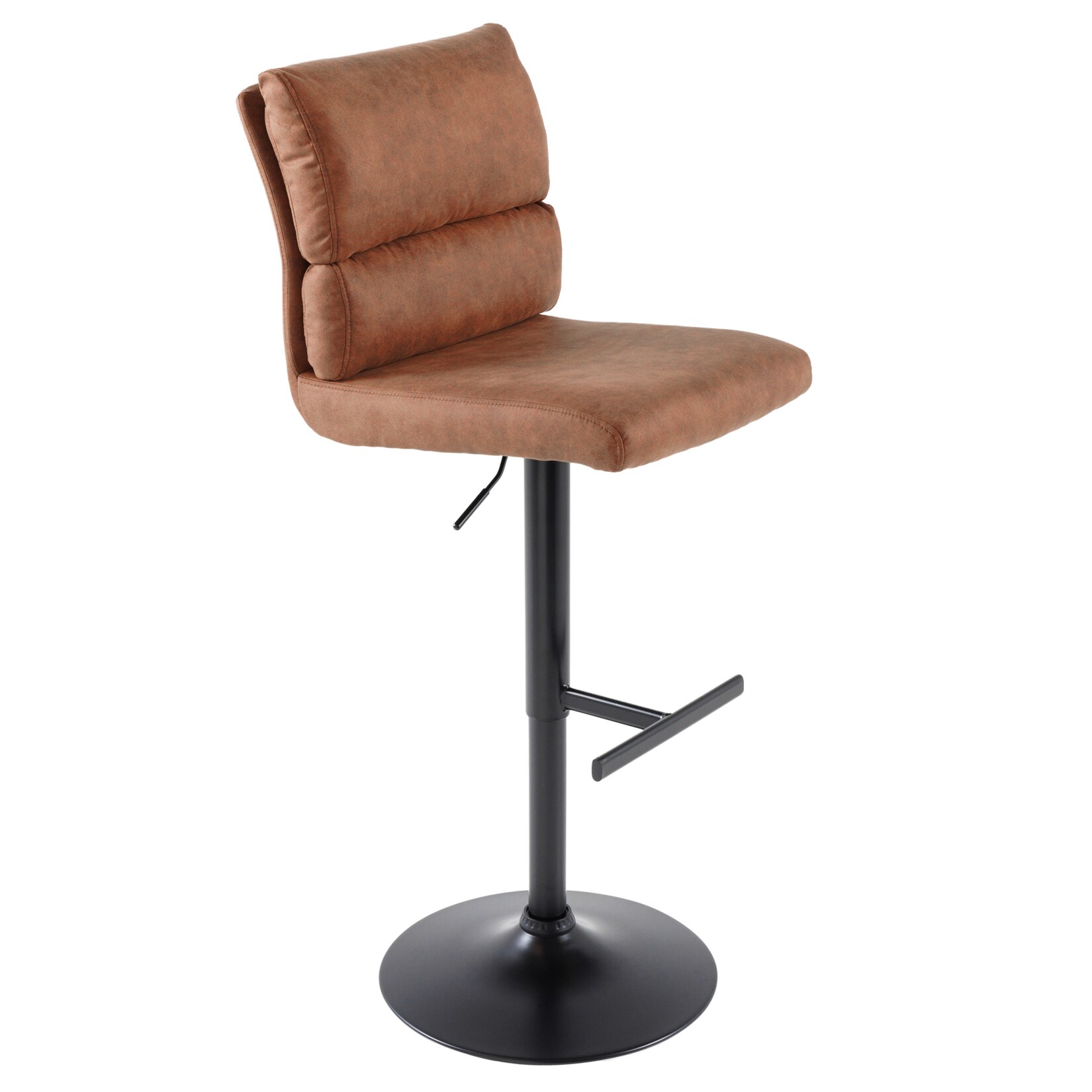 Barhocker COMFORT - höhenverstellbar antik braun Microfaser schwenkbar Barstuhl Fußablage
