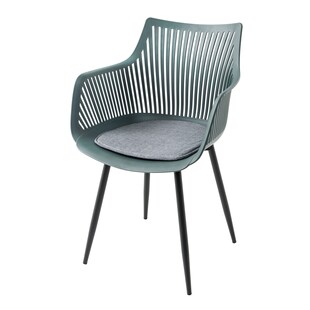 riess-ambiente Stuhl SIGNUM - modern salbei schwarz Kunststoff Gartenstuhl Indoor Outdoor mit Armlehnen 