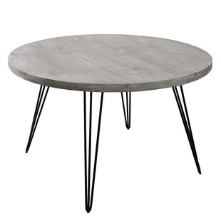 riess-ambiente Esstisch SCORPION - 120cm rund grau Mangoholz massiv schwarze Metallbeine Hairpin Legs 