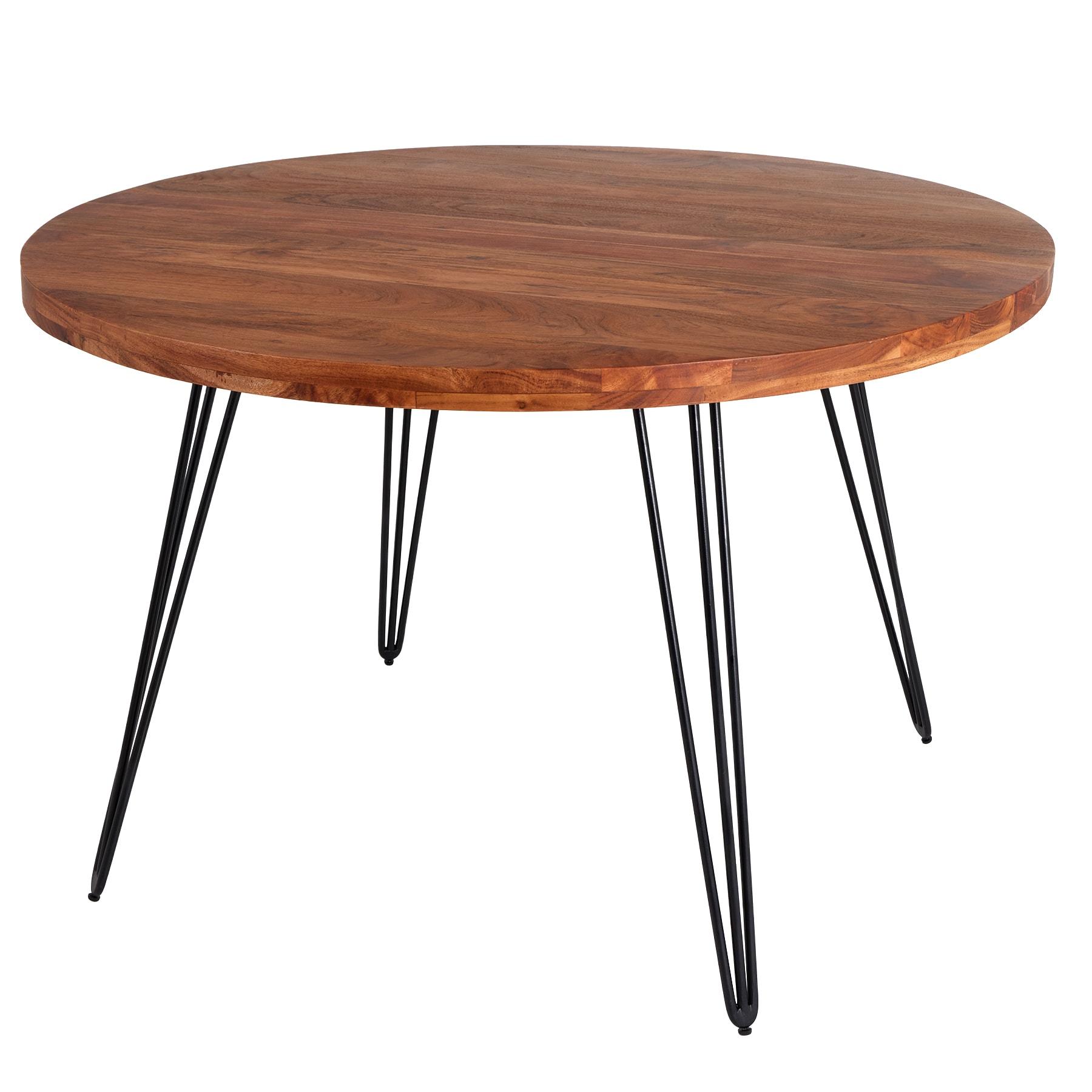 riess-ambiente Esstisch SCORPION - 120cm rund Akazie natur Massivholz Hairpin Legs Retro Design 