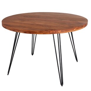 riess-ambiente Esstisch SCORPION - 120cm rund Akazie natur Massivholz Hairpin Legs Retro Design 