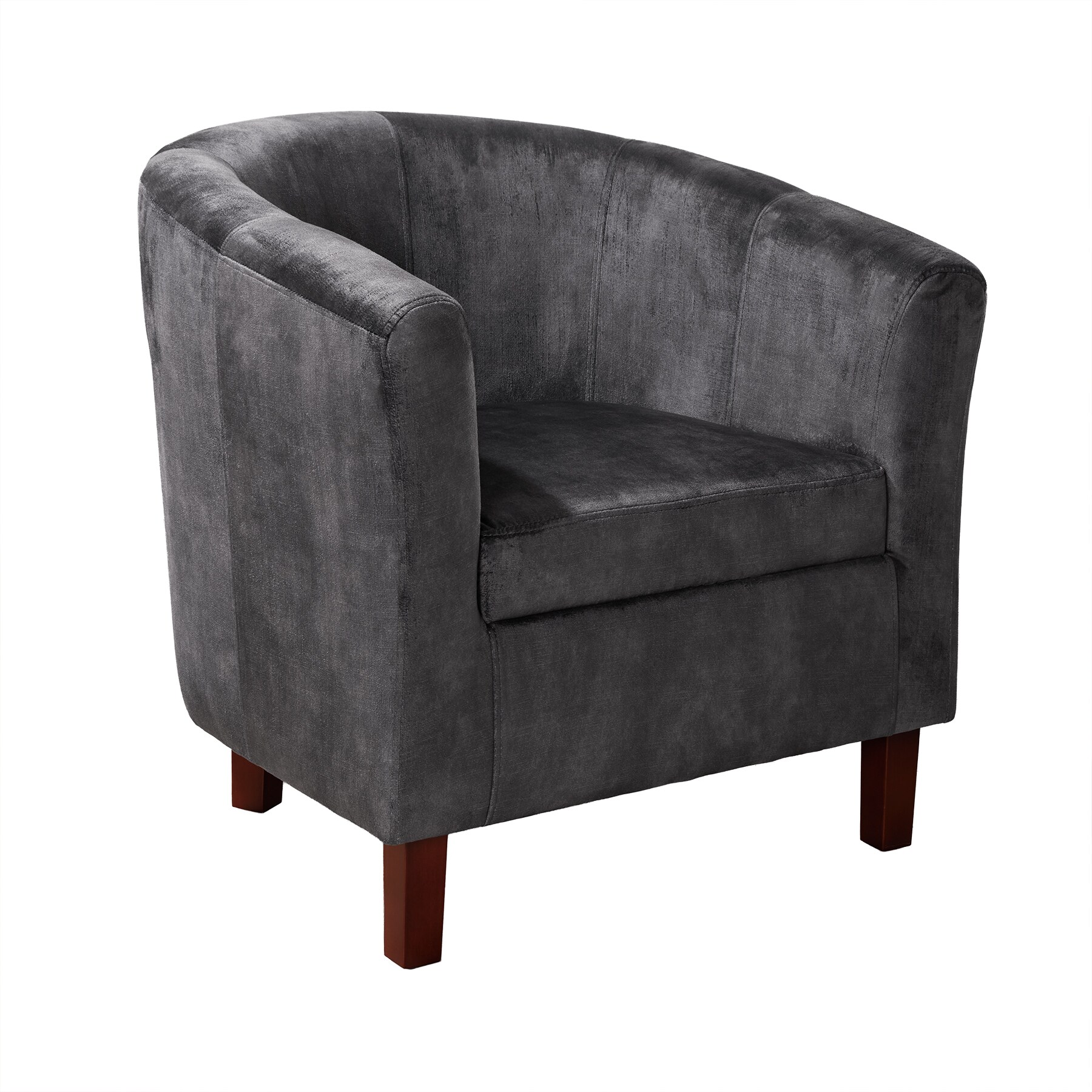 riess-ambiente Sessel HEMINGWAY - dunkelgrau Samt Armlehnen Cocktailsessel Rundum Bezug Massivholz 
