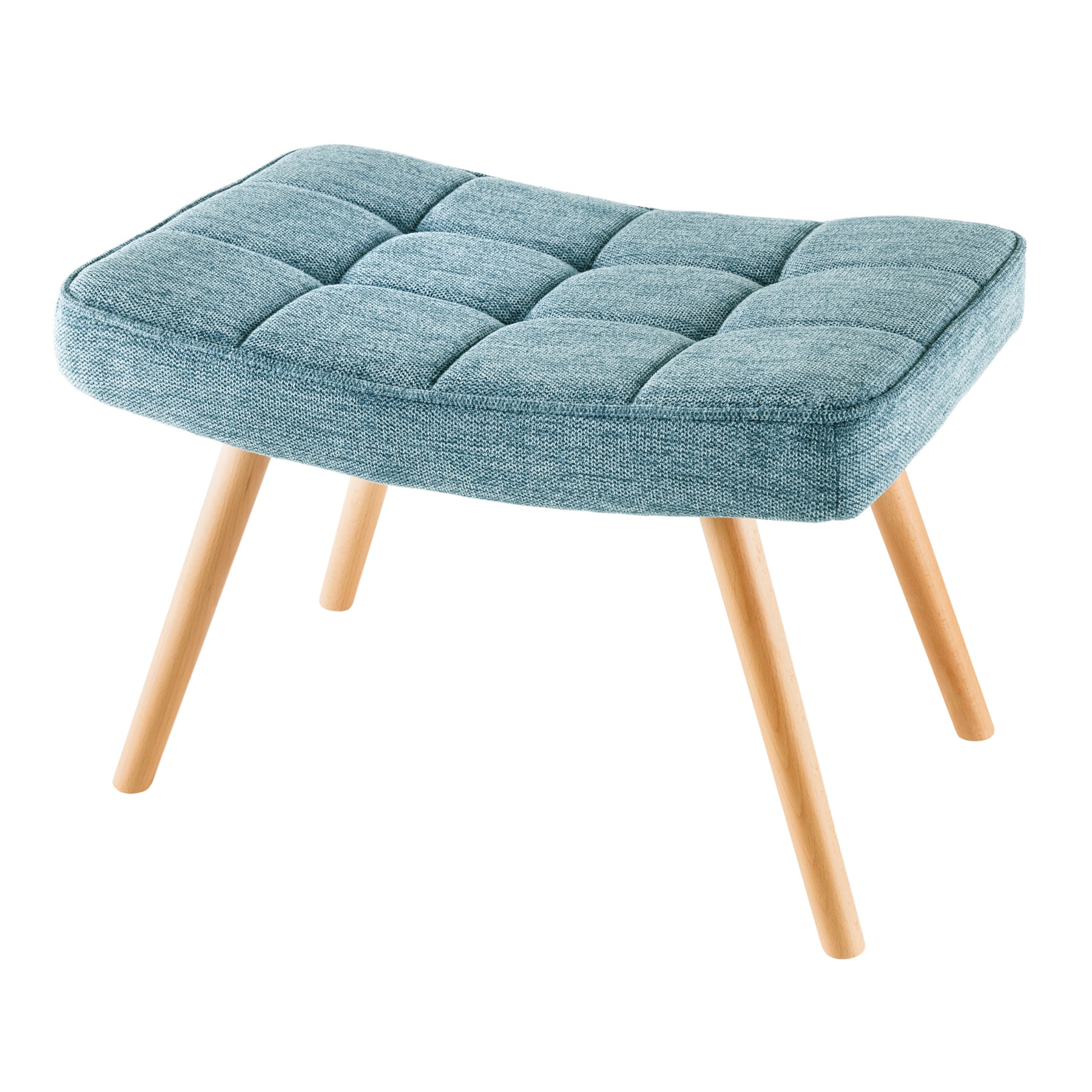 riess-ambiente Hocker SCANDINAVIA - modern blau Strukturstoff Massivholz-Beine Fu&szlig;hocker 