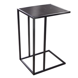 riess-ambiente Beistelltisch SLIM LINE - 65cm anthrazit schwarz Marmor-Design Metall Laptoptisch modern 