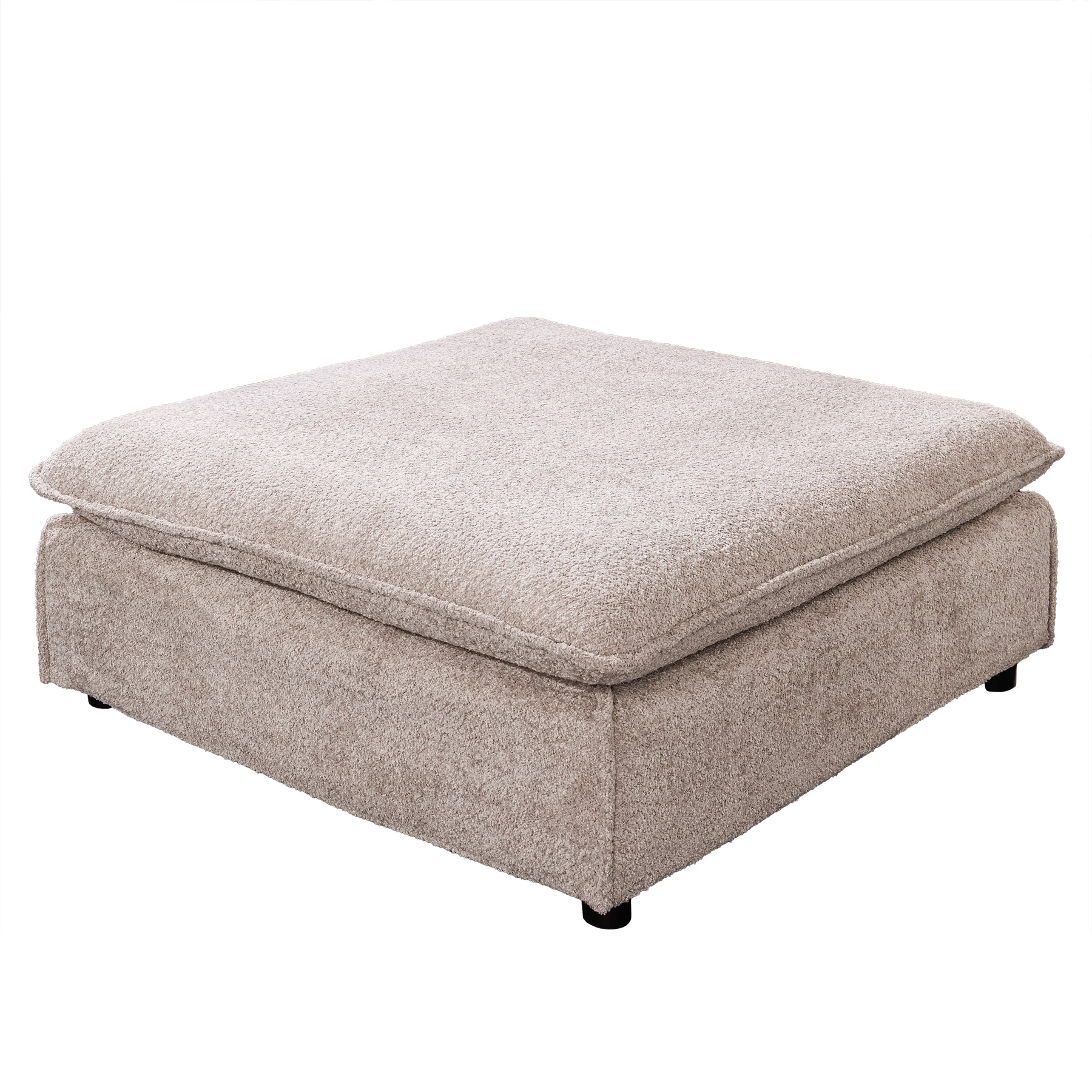 riess-ambiente Hocker HEAVEN - gro&szlig; 100cm champagner beige Boucl&eacute; Polsterhocker Federkern pflegeleicht 