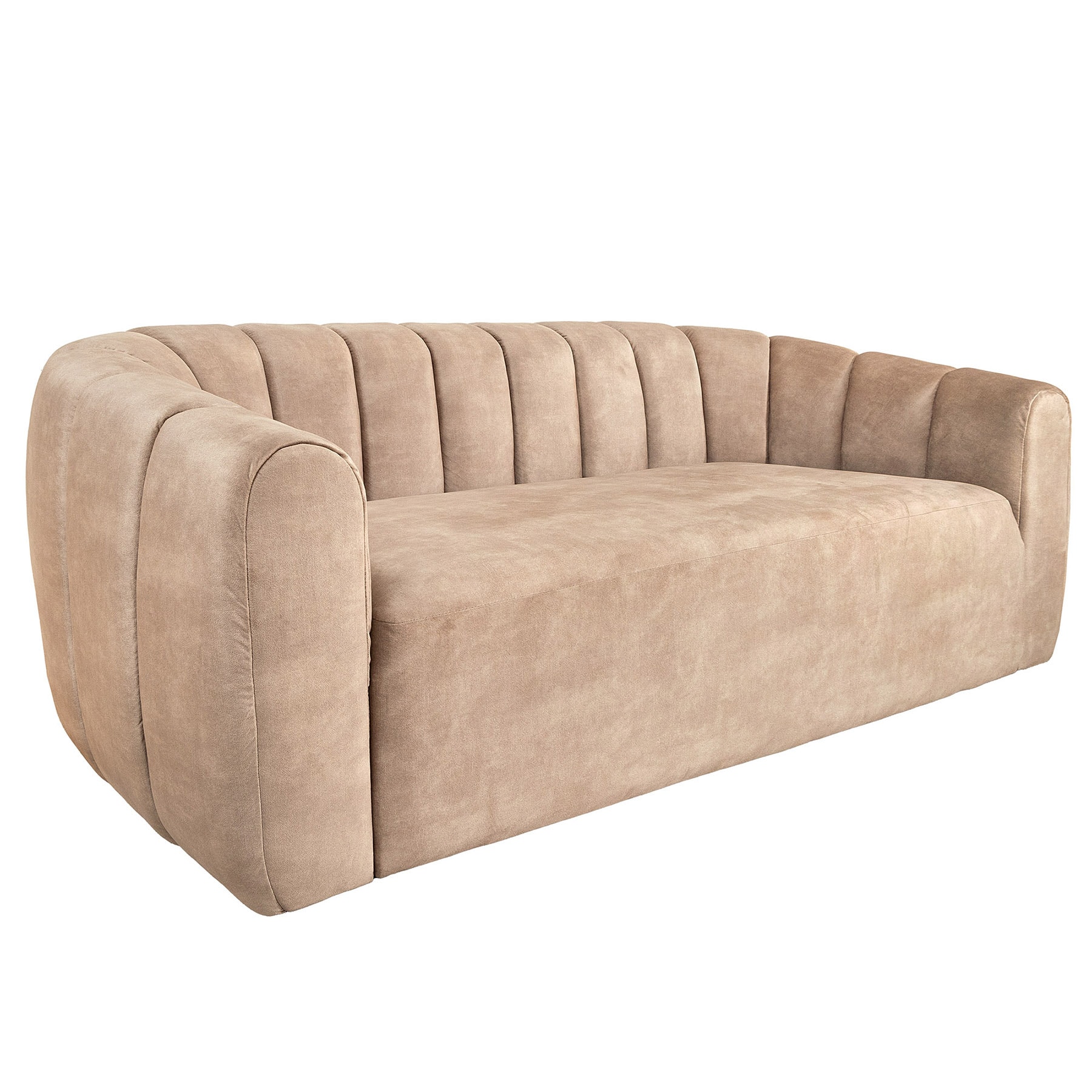 riess-ambiente 3-Sitzer Sofa BABYLON 200cm champagner beige Samt mit Ziersteppung 