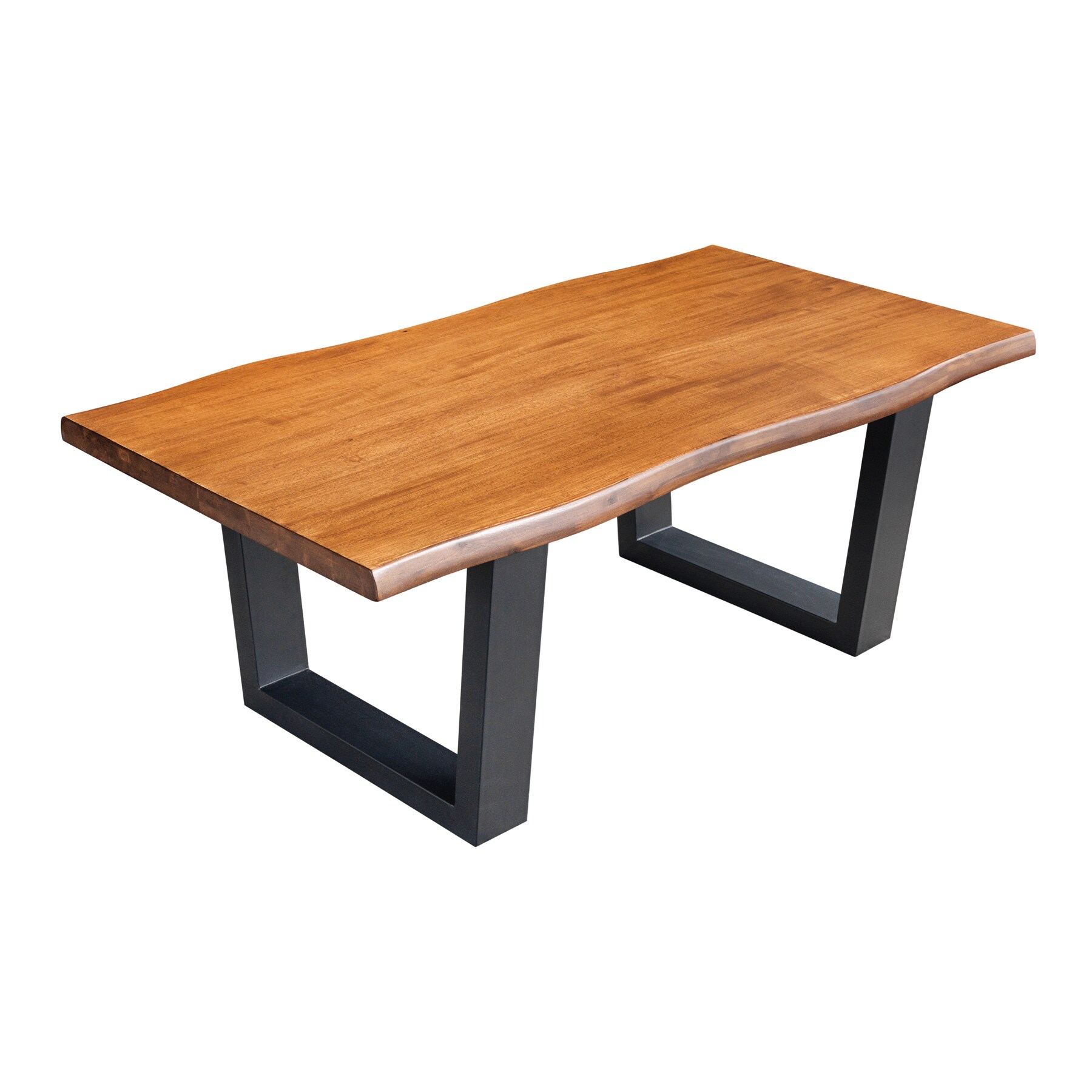 riess-ambiente Massiver Couchtisch GENESIS 110cm braun Akazienholz Baumkante V-Gestell 