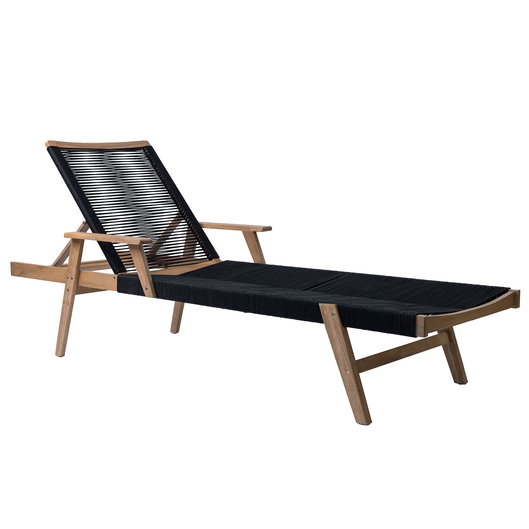 riess-ambiente Gartenliege BALI ROPE 200cm natur anthrazit Akazie Sonnenliege wetterfest 