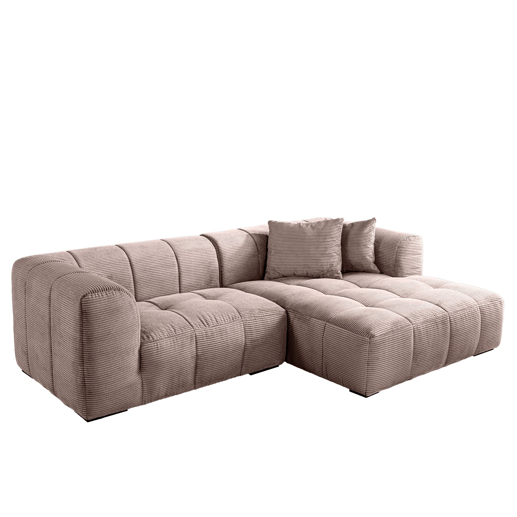 riess-ambiente Modernes Ecksofa ZERO GRAVITY 240cm greige Cord 3-Sitzer Couch L-Form 