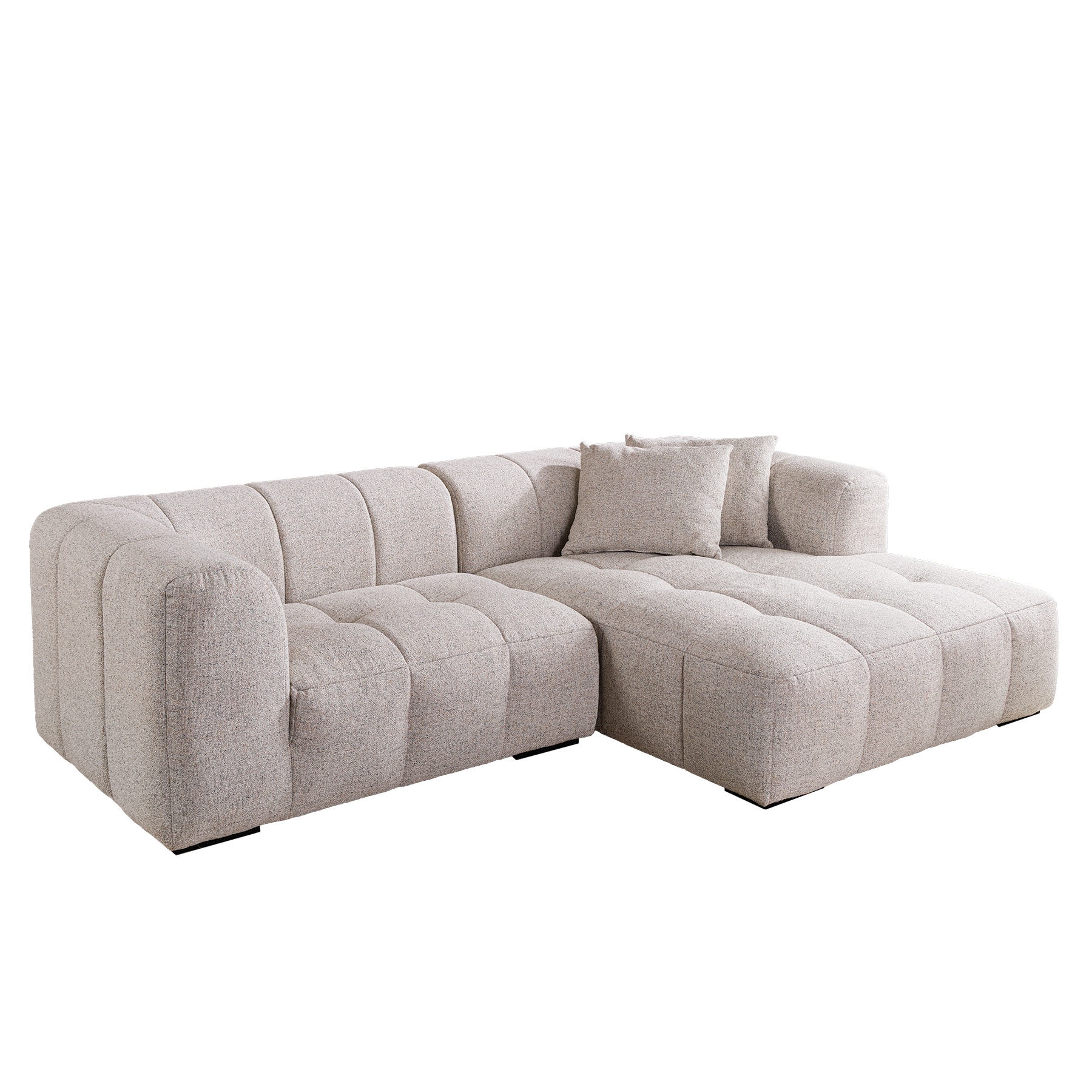 riess-ambiente Modernes Ecksofa ZERO GRAVITY 240cm graphit beige Strukturstoff 3-Sitzer Couch 