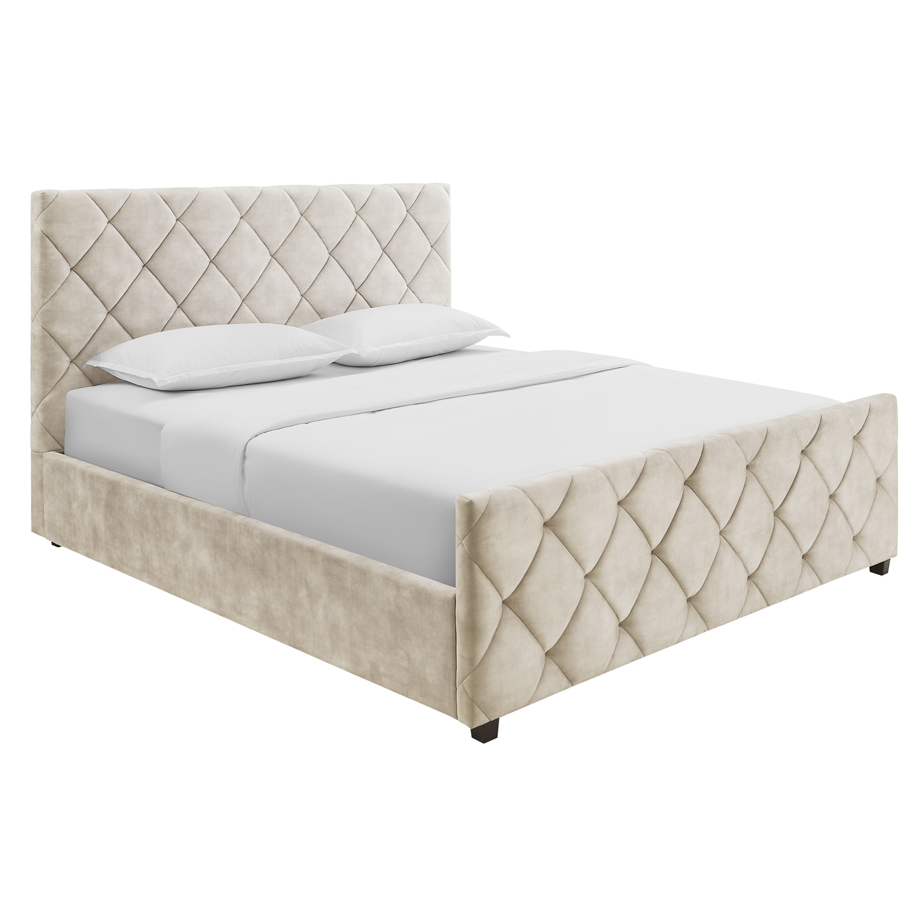 riess-ambiente Boxbett ELYSIUM 180x200cm champagner beige Samt mit Stauraum 